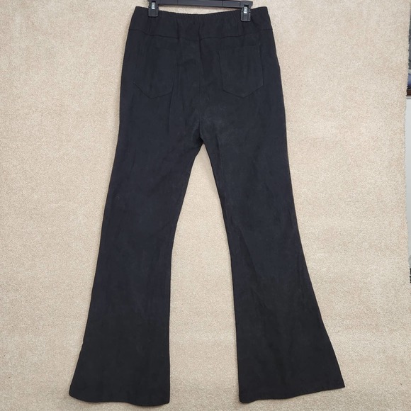 HALARA Black Corduroy Side Zip Pockets Casual Flared Pants Size Large NWT - Picture 2 of 6